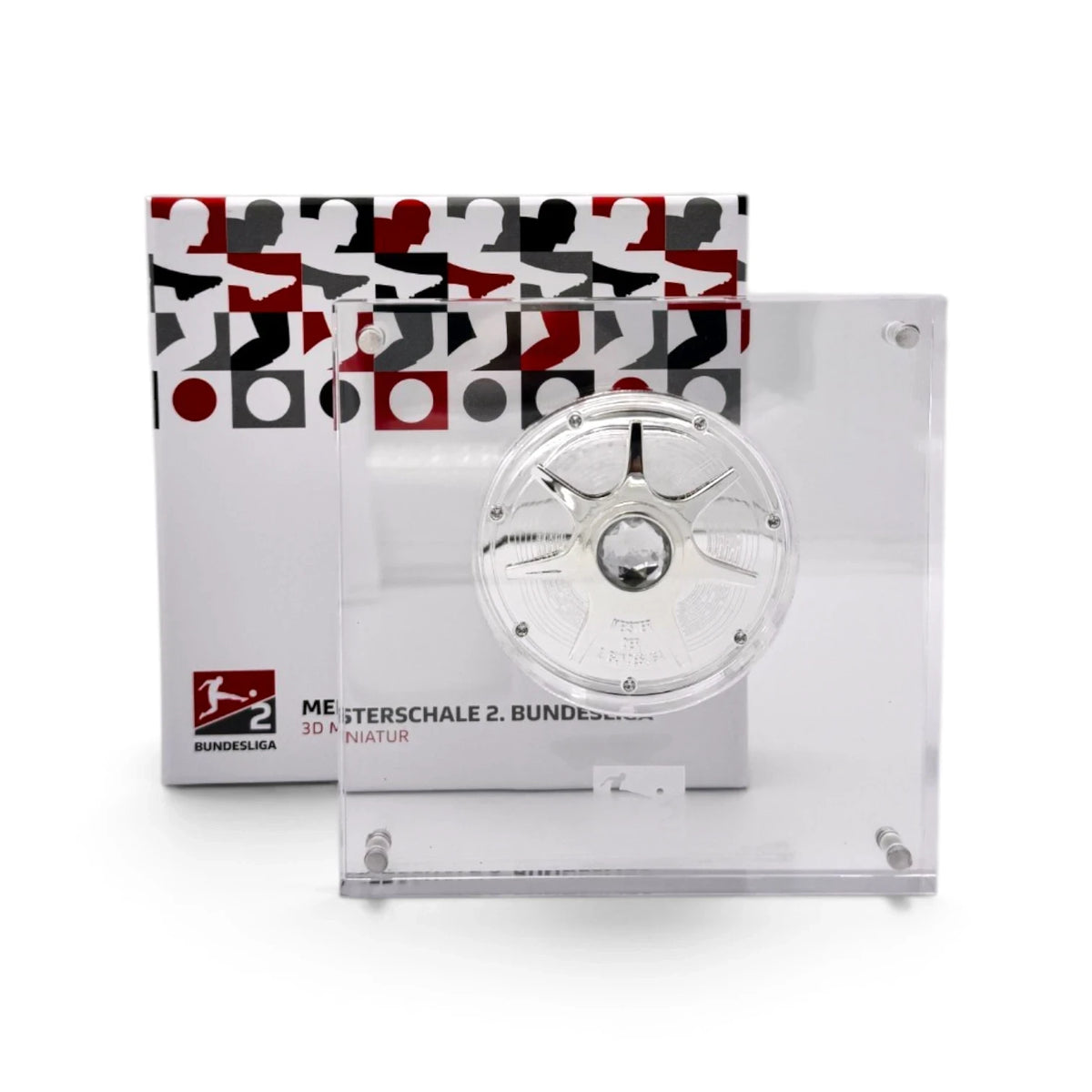 Am Ball 2. Bundesliga Meisterschale Miniatur 70mm in Acryl-Display mit FC Schalke 04 Gravur 2026
