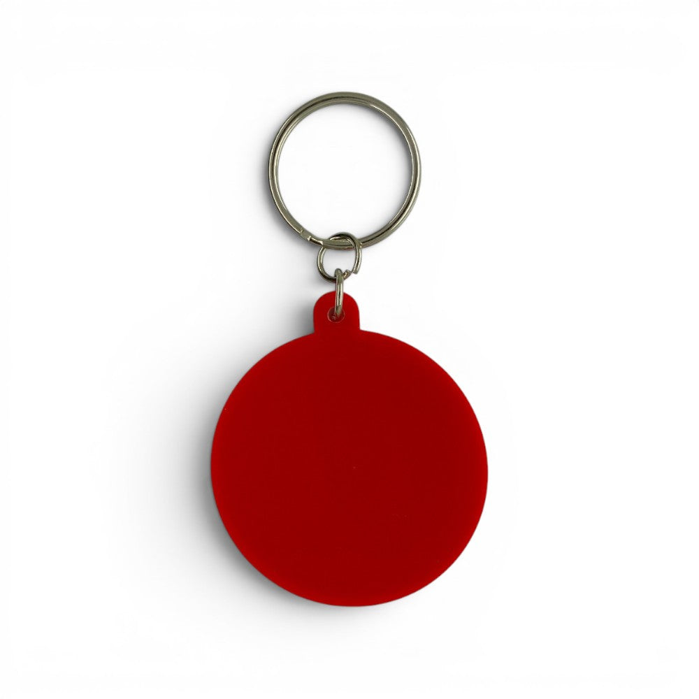 Am Ball RFEF Schlüsselanhänger aus rotem PVC mit offiziellem Logo des spanischen Fußballverbandes
