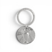 Am Ball UEFA Champions League Schlüsselanhänger in Silber mit detailliertem Pokal-Emblem und geometrischem Design