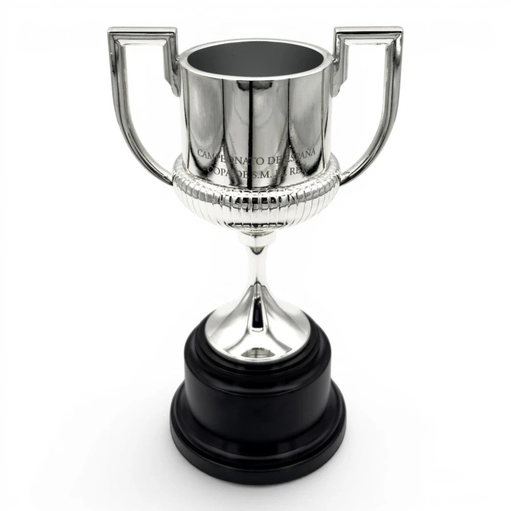 Am Ball Copa del Rey Pokal-Replik aus Zamak und Holz, 150 mm, mit Sockel