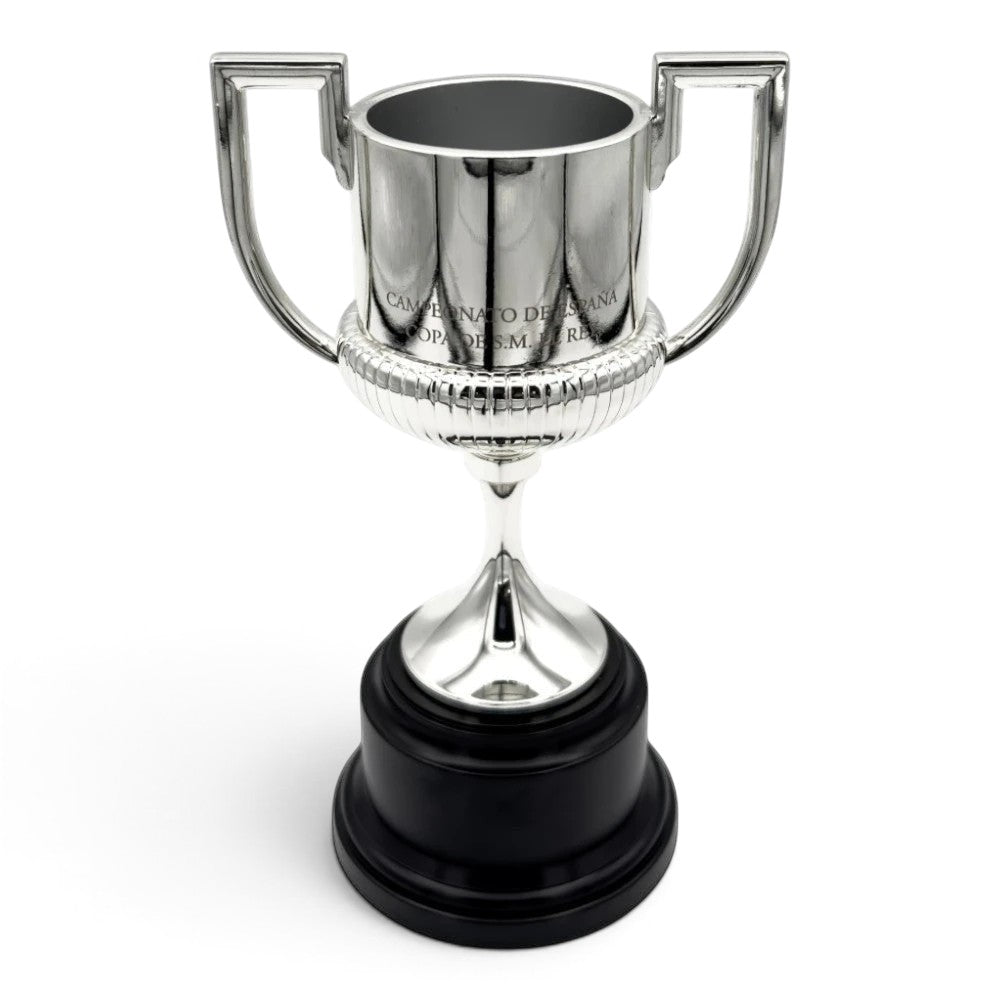 Am Ball Copa del Rey Pokal-Replik aus Zamak und Holz, 150 mm, mit Sockel