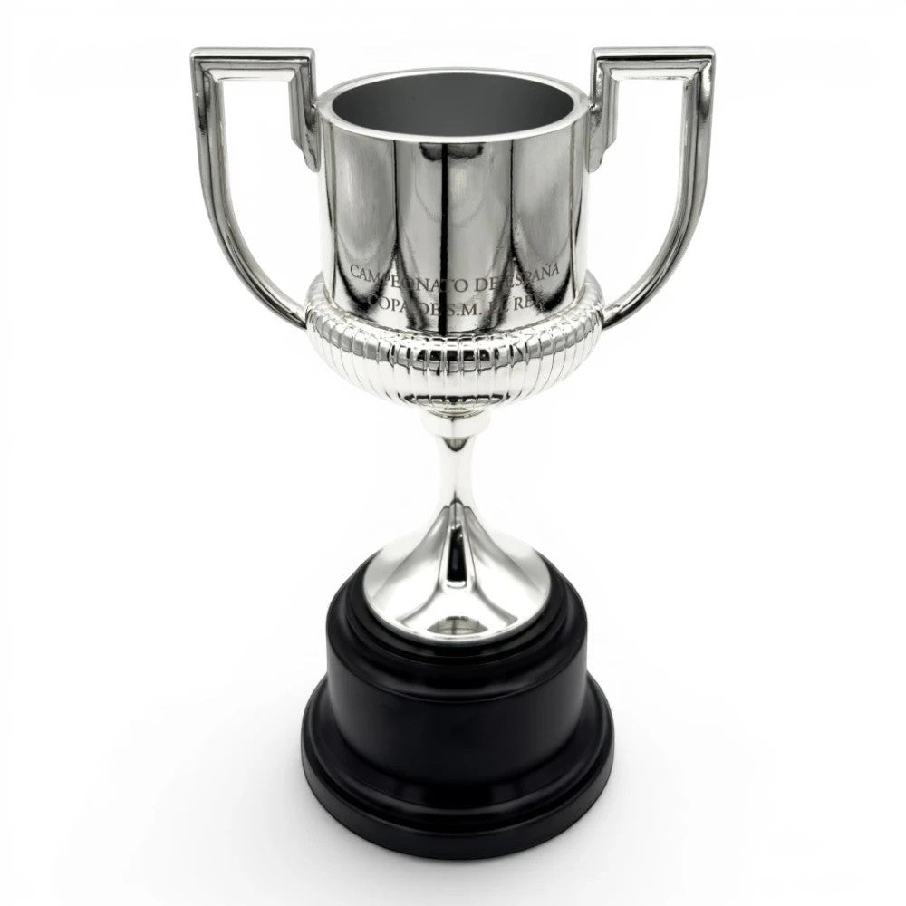 Am Ball Copa del Rey Pokal-Replik aus Zamak und Holz, 150 mm, mit Sockel