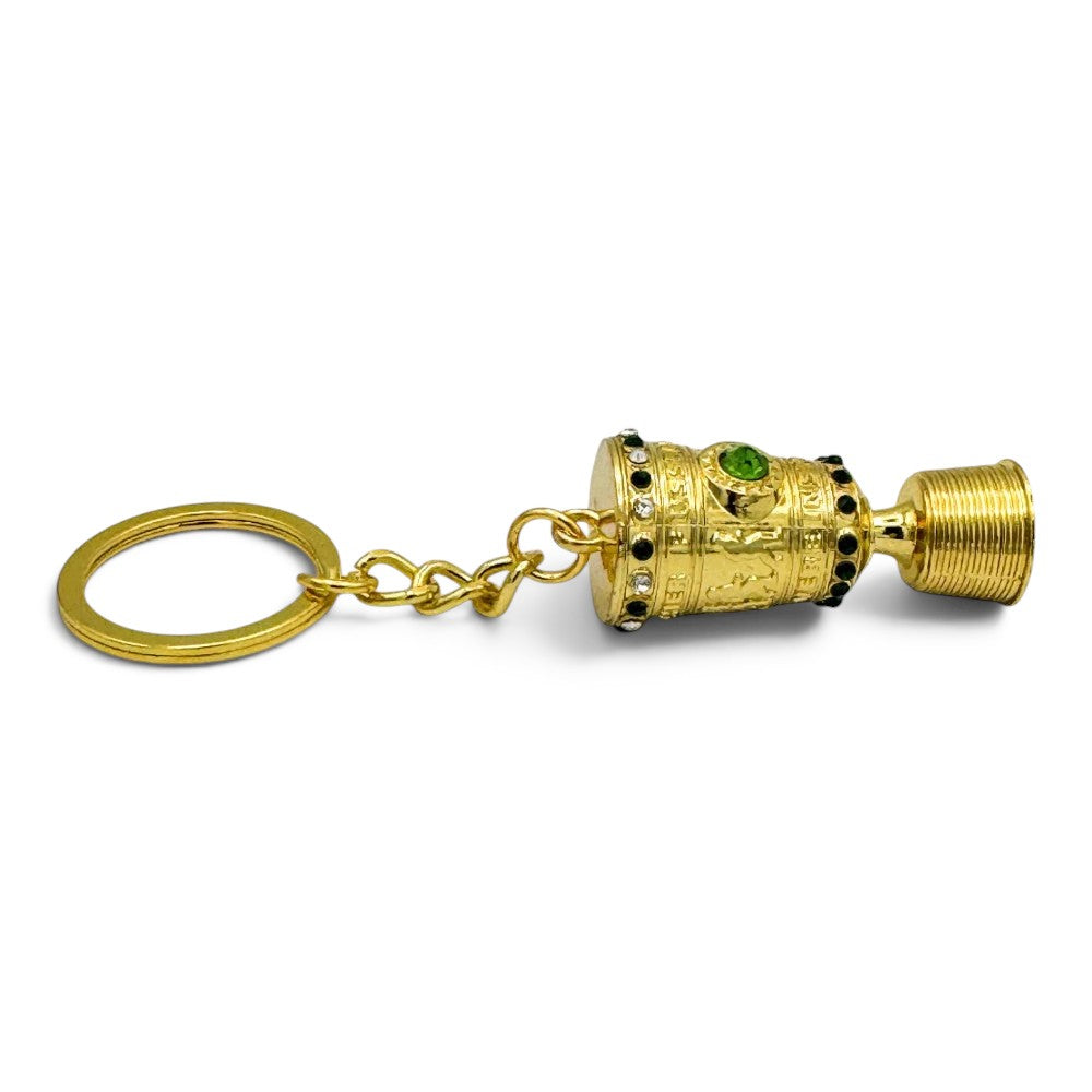 Side View of 3D DFB-Pokal Miniature Keychain - Detailed Metal Construction
