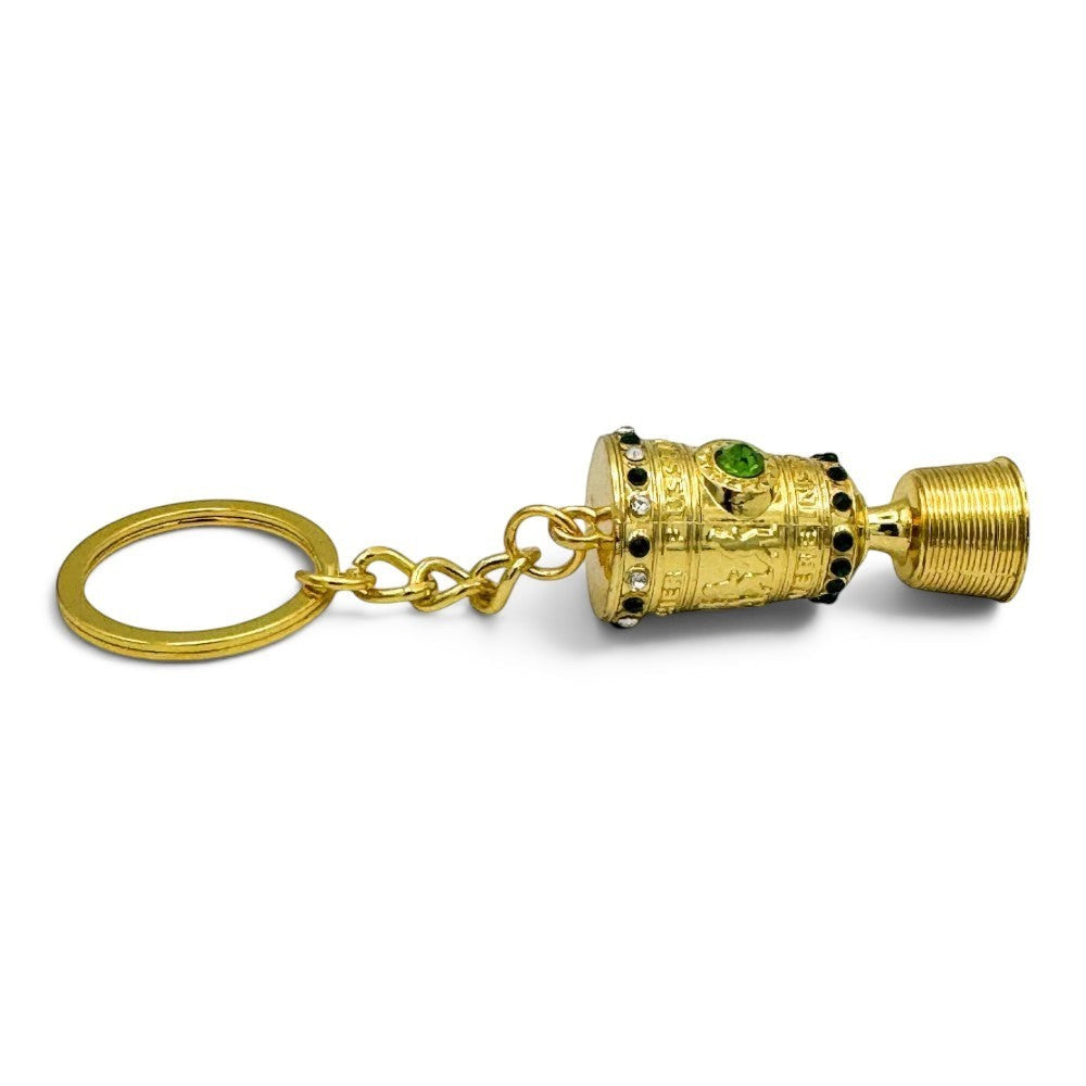 Side View of 3D DFB-Pokal Miniature Keychain - Detailed Metal Construction