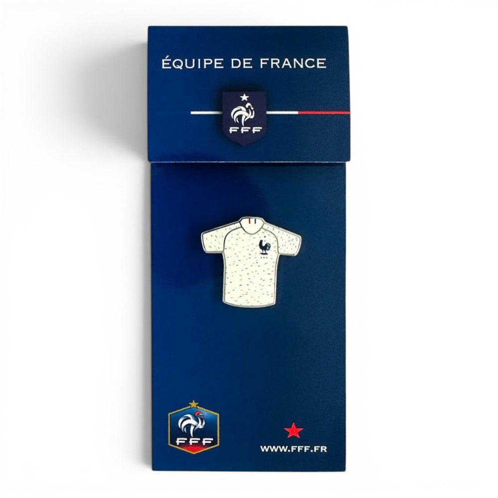 Am Ball FFF Pin Badge Jersey Away 2018/19, Miniatur-Replika in Weiß mit Hahn-Emblem, Fußball-Fanartikel
