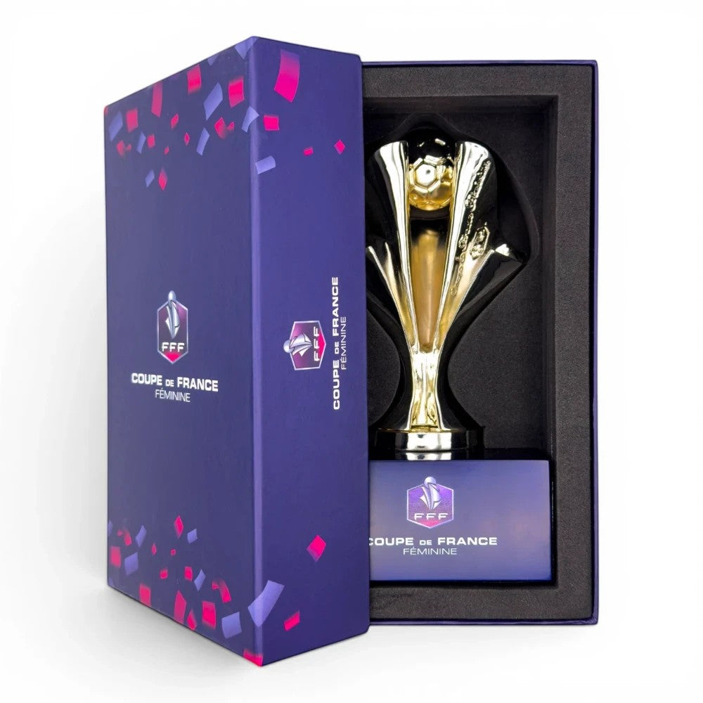 Coupe de France Féminine Trophäen-Nachbildung aus Zamak auf Acrylsockel in offizieller Geschenkbox