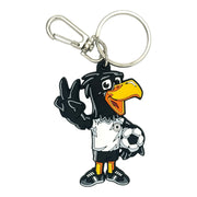 Vorderansicht des offiziellen DFB-Maskottchens Paule als PVC-Schlüsselanhänger