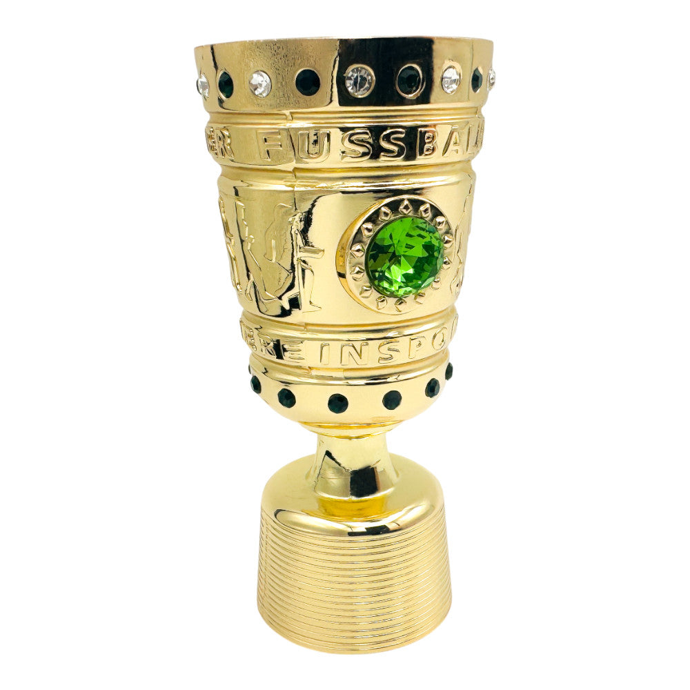 Left perspective of the 100mm DFB Pokal trophy replica - detailed miniature of the German football cup