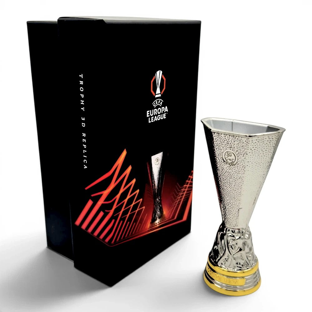 UEFA Europa League Trophäen-Nachbildung aus Zamak mit offizieller Geschenkbox für Fußballfans