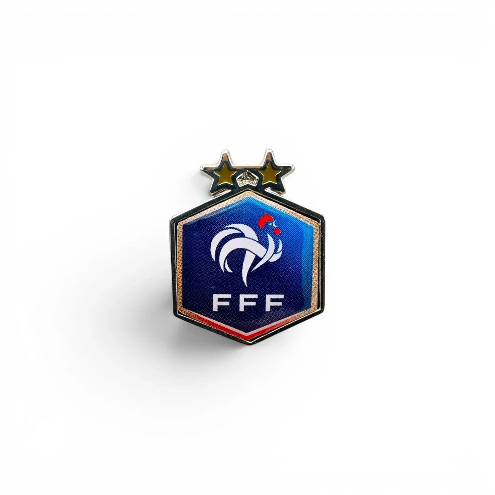 FFF Pin mit offiziellem Logo in Blau, Weiß und Rot aus Zamak mit zwei Sternen
