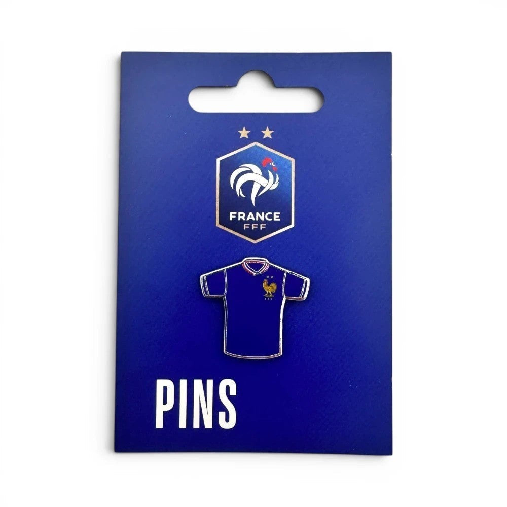FFF Pin Badge als Miniatur-Heimtrikot der französischen Nationalmannschaft 2025 aus Emaille und Zamak