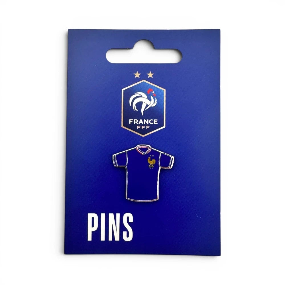 FFF Pin Badge als Miniatur-Heimtrikot der französischen Nationalmannschaft 2025 aus Emaille und Zamak