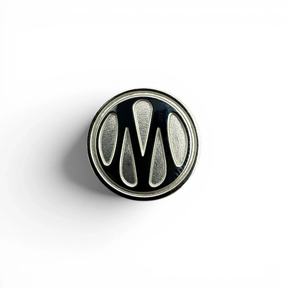 Olympique Marseille Metall-Anstecknadel mit rundem Logo-Design in Silber und Schwarz