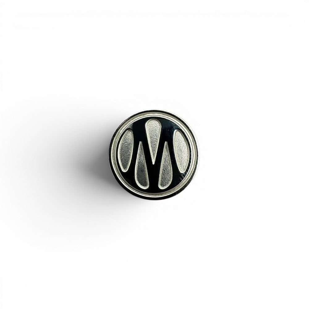 Olympique Marseille Metall-Anstecknadel mit rundem Logo-Design in Silber und Schwarz