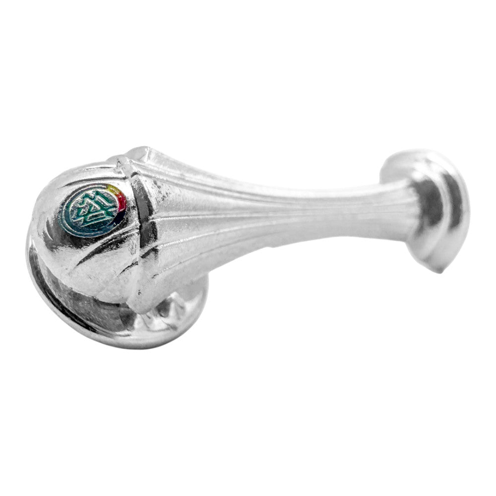 Collector's edition DFB Pokal Women's trophy pin, 30mm size with high-quality silver metallic finish.