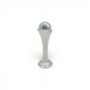 Close-up of the 70mm Women's DFB Pokal miniature trophy, highlighting the elegant silhouette and silver shine