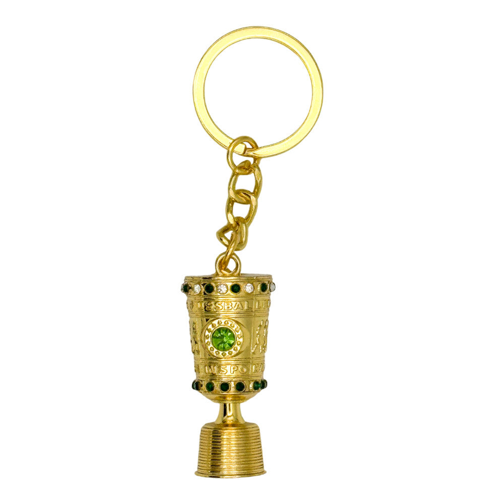 Detailed 3D Replica of the DFB-Pokal Trophy - Miniature Gold Finish Keyring
