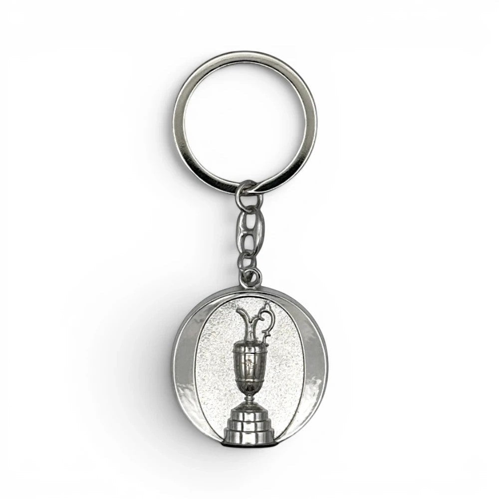 The Open Trophy Schlüsselanhänger aus silberfarbenem Metall mit eingraviertem Claret Jug Motiv