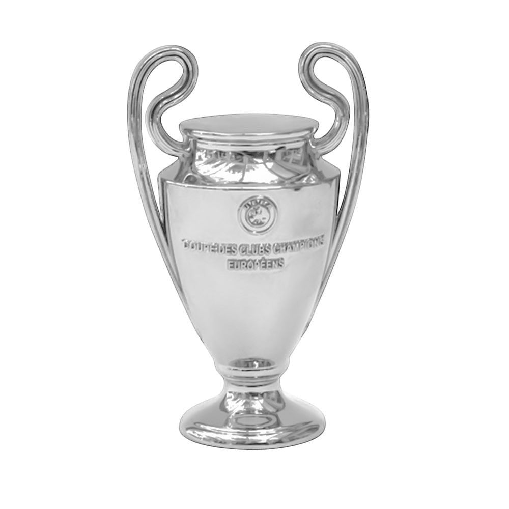 UEFA Champions League trophy replica made of zamak, 45 mm, silver-colored, a detailed replica for collectors.